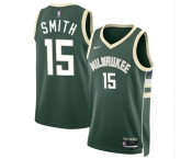 Men's Milwaukee Bucks #15 Tyler Smith Green 2024 Draft Icon Edition Stitched Basketball Jersey