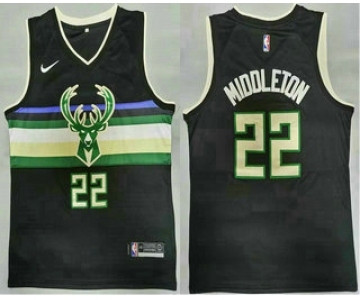 Men's Milwaukee Bucks #20 Khris Middleton Black 2021 Nike Swingman Stitched Jersey