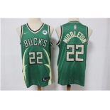 Men's Milwaukee Bucks #22 Khris Middleton Green Stitched Basketball Jersey