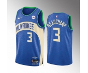 Men's Milwaukee Bucks #3 MarJon Beauchamp Blue 2023-24 City Edition Stitched Basketball Jersey