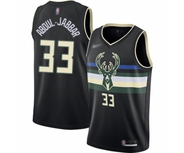 Men's Milwaukee Bucks #33 Kareem Abdul-Jabbar Authentic Black Finished Basketball Jersey - Statement Edition