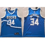 Men's Milwaukee Bucks #34 Giannis Antetokounmpo Royal 2024 City Edition Stitched Basketball Jersey