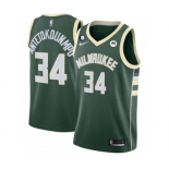 Men's Milwaukee Bucks #34 Giannis Antetokounmpo White With No.6 Patch Stitched Basketball Jersey