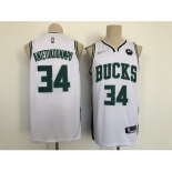 Men's Milwaukee Bucks #34 Milwaukee Bucks White 2021-22 City Ediition Stitched Basketball Jersey