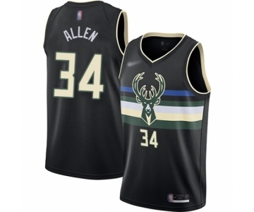 Men's Milwaukee Bucks #34 Ray Allen Authentic Black Finished Basketball Jersey - Statement Edition