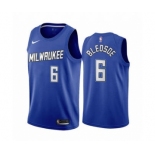 Men's Milwaukee Bucks #6 Eric Bledsoe Navy City Edition New Uniform 2020-21 Stitched Basketball Jersey