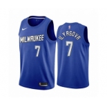 Men's Milwaukee Bucks #7 Ersan Ilyasova Navy City Edition New Uniform 2020-21 Stitched Basketball Jersey