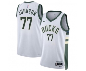 Men's Milwaukee Bucks #77 AJ Johnson White 2024 Draft Association Edition Stitched Basketball Jersey