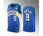 Men's Milwaukee Bucks #9 Bobby Portis Blue 2023-24 City Edition Stitched Basketball Jersey