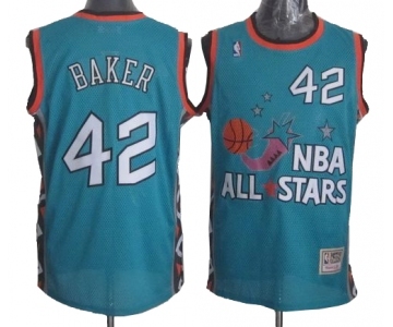 Men's Mitchell and Ness Milwaukee Bucks #42 Vin Baker Swingman Light Blue 1996 All Star Throwback NBA Jersey