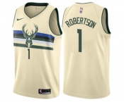 Men's Nike Milwaukee Bucks #1 Oscar Robertson Authentic Cream NBA Jersey - City Edition