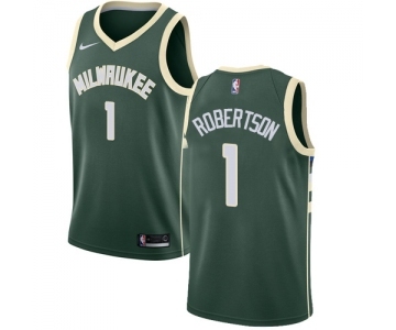 Men's Nike Milwaukee Bucks #1 Oscar Robertson Swingman Green Road NBA Jersey - Icon Edition