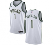 Men's Nike Milwaukee Bucks #1 Oscar Robertson Swingman White Home NBA Jersey - Association Edition