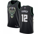 Men's Nike Milwaukee Bucks #12 Jabari Parker Swingman Black Alternate NBA Jersey - Statement Edition