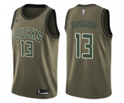 Men's Nike Milwaukee Bucks #13 Malcolm Brogdon Swingman Green Salute to Service NBA Jersey