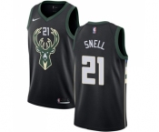 Men's Nike Milwaukee Bucks #21 Tony Snell Authentic Black Alternate NBA Jersey - Statement Edition