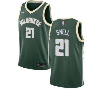 Men's Nike Milwaukee Bucks #21 Tony Snell Swingman Green Road NBA Jersey - Icon Edition