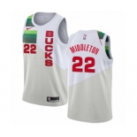 Men's Nike Milwaukee Bucks #22 Khris Middleton White Swingman Jersey - Earned Edition