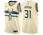 Men's Nike Milwaukee Bucks #31 John Henson Swingman Cream NBA Jersey - City Edition