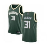 Men's Nike Milwaukee Bucks #31 John Henson Swingman Green Road NBA Jersey - Icon Edition