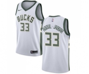 Men's Nike Milwaukee Bucks #33 Kareem Abdul-Jabbar Authentic White Home NBA Jersey - Association Edition