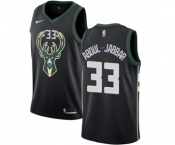 Men's Nike Milwaukee Bucks #33 Kareem Abdul-Jabbar Swingman Black Alternate NBA Jersey - Statement Edition