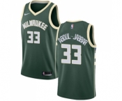 Men's Nike Milwaukee Bucks #33 Kareem Abdul-Jabbar Swingman Green Road NBA Jersey - Icon Edition