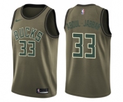 Men's Nike Milwaukee Bucks #33 Kareem Abdul-Jabbar Swingman Green Salute to Service NBA Jersey