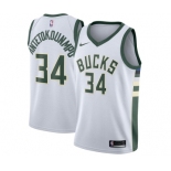 Men's Nike Milwaukee Bucks #34 Giannis Antetokounmpo Swingman White Home NBA Jersey - Association Edition