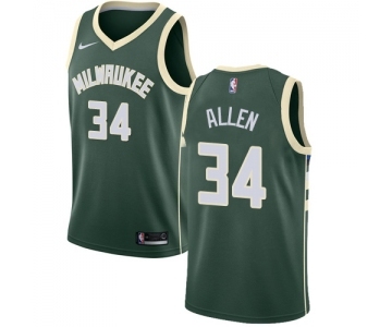 Men's Nike Milwaukee Bucks #34 Ray Allen Swingman Green Road NBA Jersey - Icon Edition