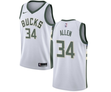 Men's Nike Milwaukee Bucks #34 Ray Allen Swingman White Home NBA Jersey - Association Edition