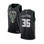 Men's Nike Milwaukee Bucks #35 Mirza Teletovic Swingman Black Alternate NBA Jersey - Statement Edition