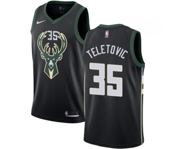 Men's Nike Milwaukee Bucks #35 Mirza Teletovic Swingman Black Alternate NBA Jersey - Statement Edition