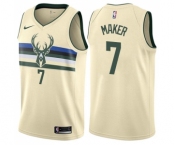 Men's Nike Milwaukee Bucks #7 Thon Maker Swingman Cream NBA Jersey - City Edition