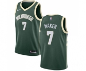 Men's Nike Milwaukee Bucks #7 Thon Maker Swingman Green Road NBA Jersey - Icon Edition