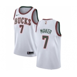 Men's Nike Milwaukee Bucks #7 Thon Maker Swingman White Fashion Hardwood Classics NBA Jersey