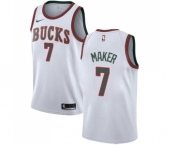 Men's Nike Milwaukee Bucks #7 Thon Maker Swingman White Fashion Hardwood Classics NBA Jersey