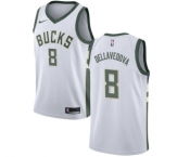 Men's Nike Milwaukee Bucks #8 Matthew Dellavedova Authentic White Home NBA Jersey - Association Edition