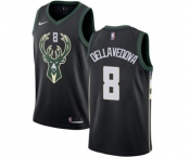 Men's Nike Milwaukee Bucks #8 Matthew Dellavedova Swingman Black Alternate NBA Jersey - Statement Edition