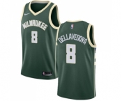 Men's Nike Milwaukee Bucks #8 Matthew Dellavedova Swingman Green Road NBA Jersey - Icon Edition