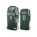 Milwaukee Bucks #11 Brook Lopez Green NBA Swingman 2020-21 Earned Edition Jersey