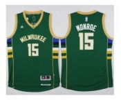 NBA Men Milwaukee Bucks #15 Greg Monroe Green Stitched Jersey