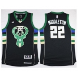 NBA Men Milwaukee Bucks #22 Khris Middleton Black Alternate Stitched Jersey