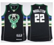 NBA Men Milwaukee Bucks #22 Khris Middleton Black Alternate Stitched Jersey