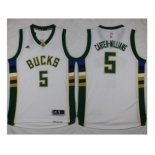 NBA Men Milwaukee Bucks #5 Michael Carter-Williams White Stitched Jersey