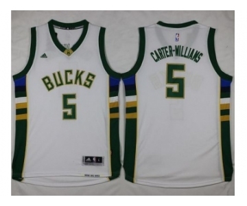 NBA Men Milwaukee Bucks #5 Michael Carter-Williams White Stitched Jersey