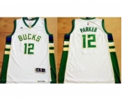 NBA Men Revolution 30 Milwaukee Bucks #12 Jabari Parker White Stitched Jersey