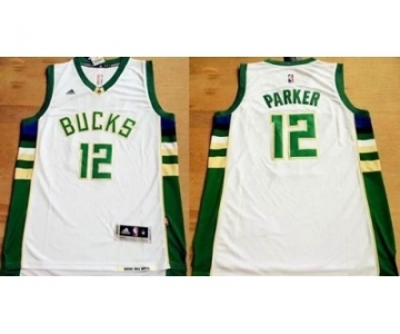 NBA Men Revolution 30 Milwaukee Bucks #12 Jabari Parker White Stitched Jersey