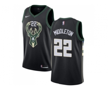 Nike Milwaukee Bucks #22 Khris Middleton Black NBA Swingman Statement Edition Jersey