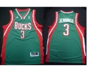 nba milwaukee bucks #3 brandon jennings green[revolution 30 swingman]